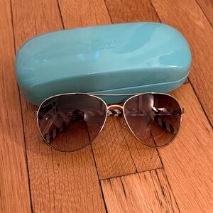 Kate Spade Aviator Sunglasses with Blue Case